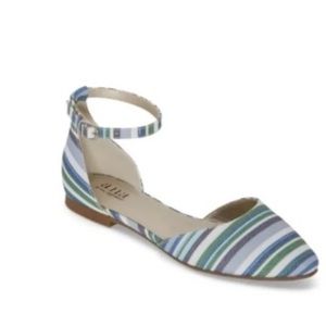 A.N.A Darell Shoes Blue Nautical Striped Ballet Flats SZ 7.5